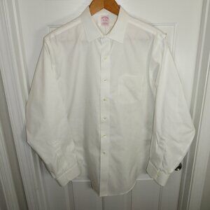Brooks Brothers Dress Shirt 17-36 White Traditional Fit Non-Iron Cotton